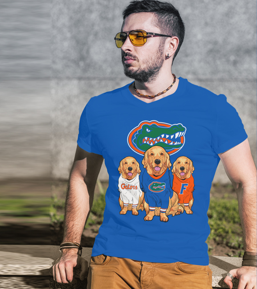 Florida Gators Golden Retrievers Trio Fan Gear T-Shirt