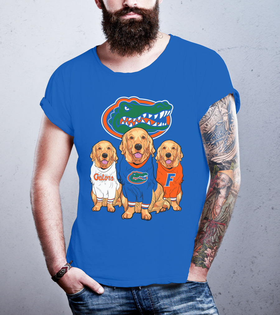 Florida Gators Golden Retrievers Trio Fan Gear T-Shirt