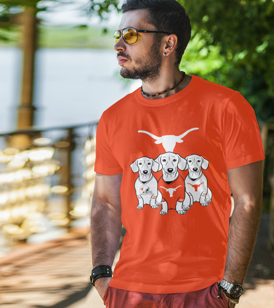 Longhorn Dogs Trio Texas Football T-Shirt