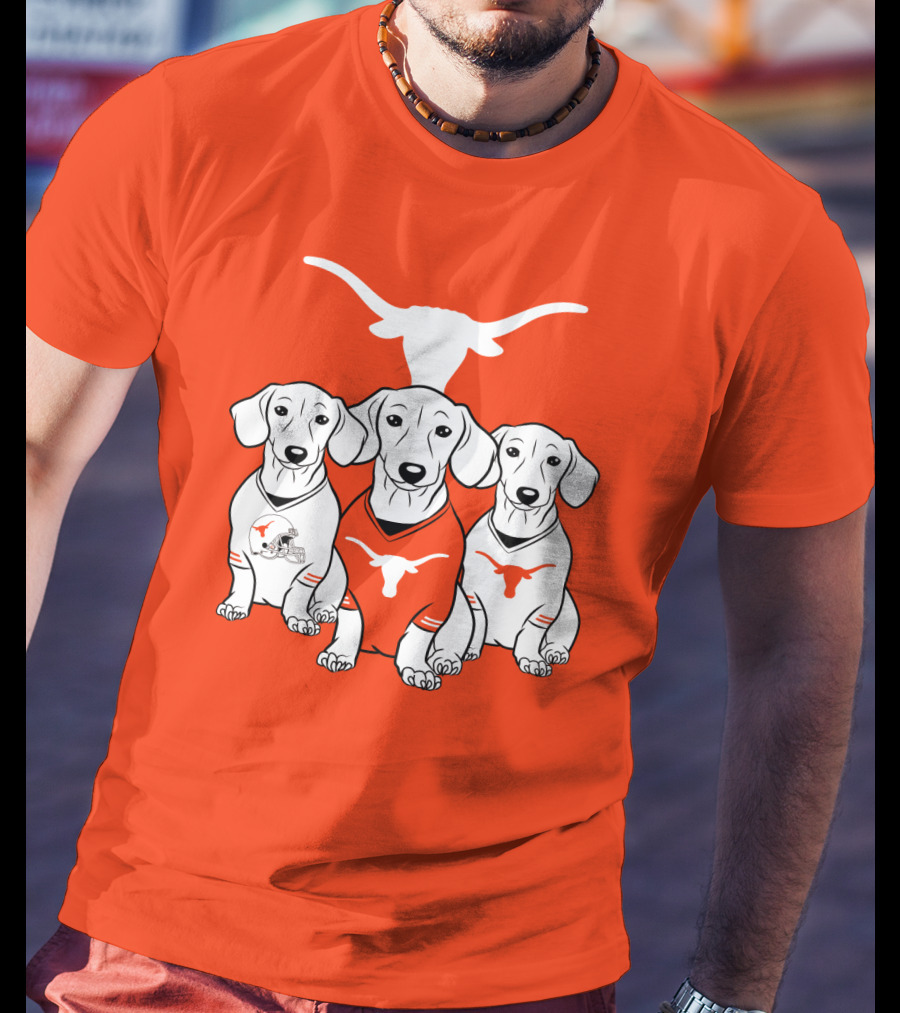 Longhorn Dogs Trio Texas Football T-Shirt
