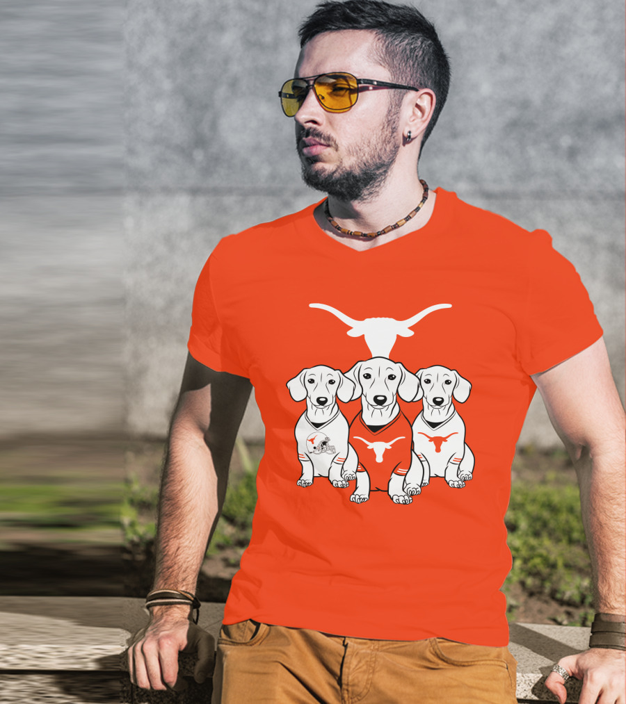 Longhorn Dogs Trio Texas Football T-Shirt