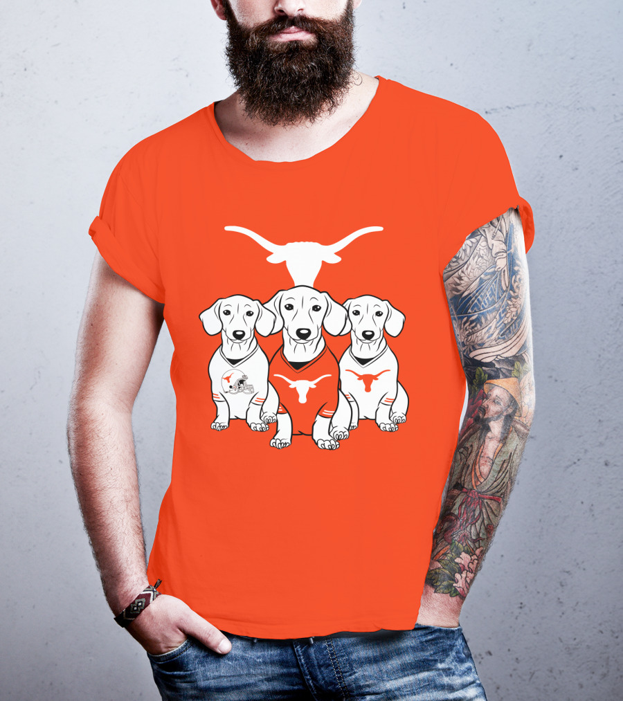 Longhorn Dogs Trio Texas Football T-Shirt