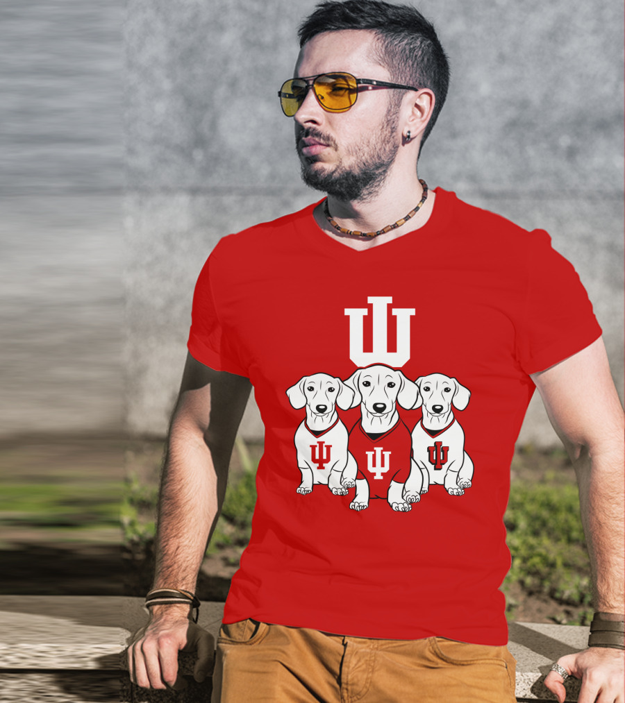 Indiana University Iu Logo Dogs T-Shirt