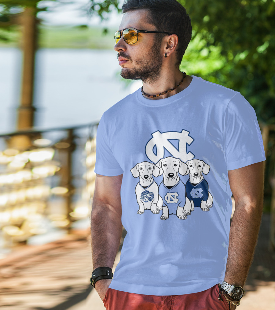 North Carolina Tar Heels  Dachshund Dogs T-Shirt