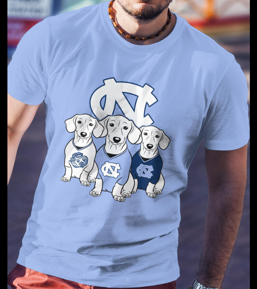 North Carolina Tar Heels  Dachshund Dogs T-Shirt