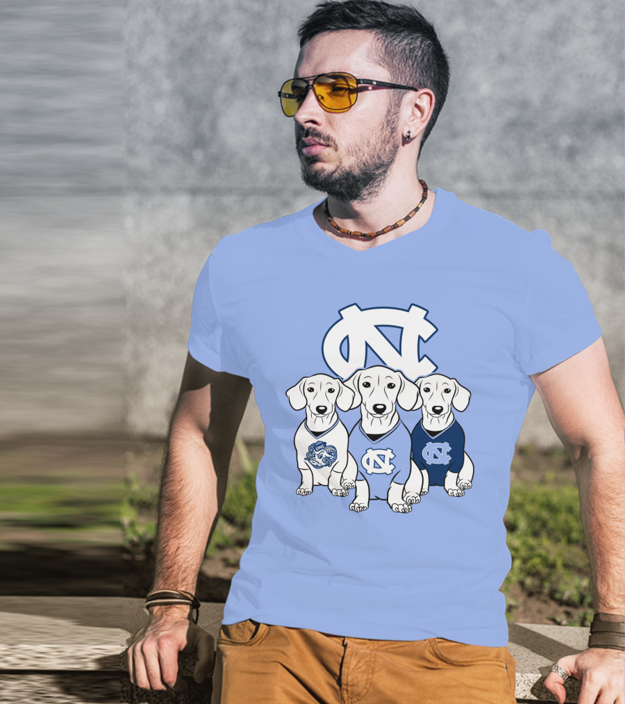 North Carolina Tar Heels  Dachshund Dogs T-Shirt