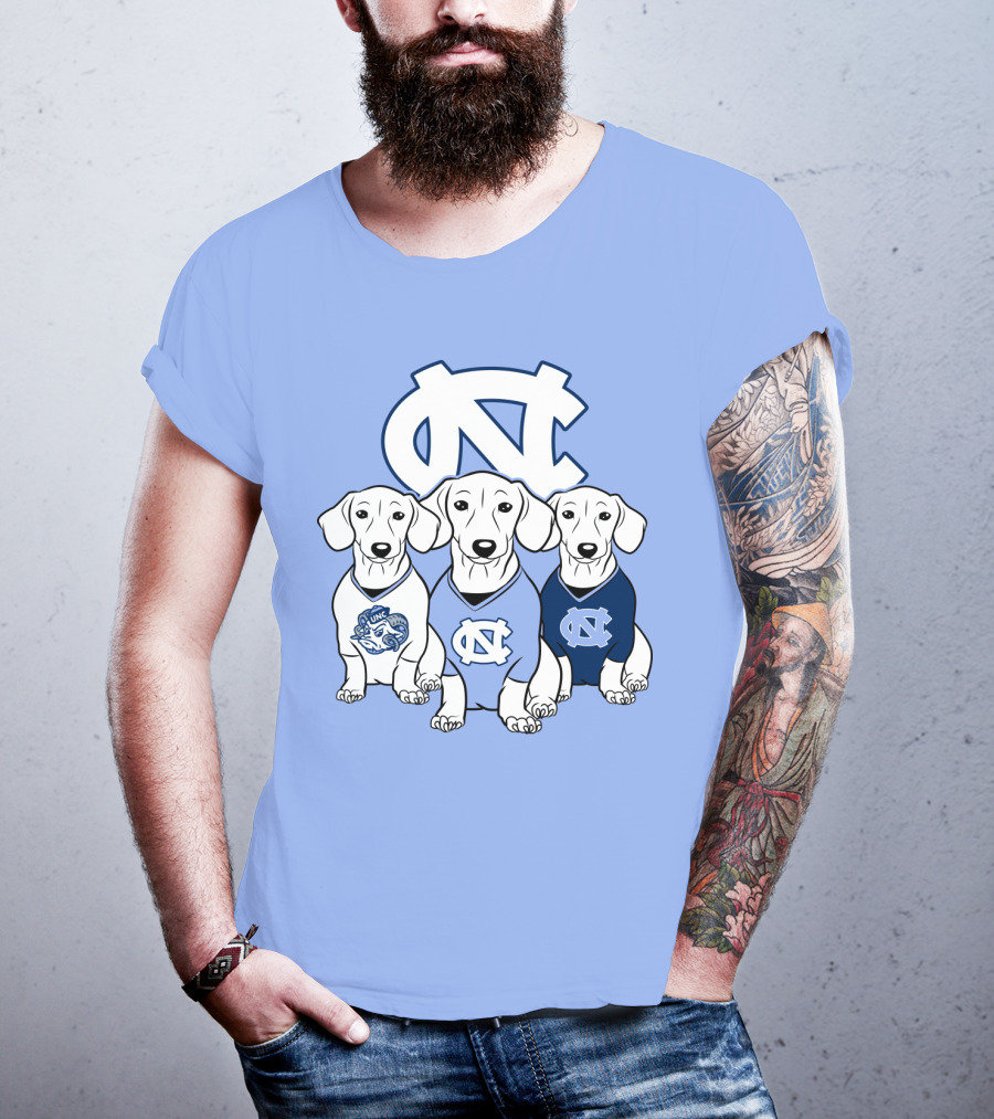 North Carolina Tar Heels  Dachshund Dogs T-Shirt