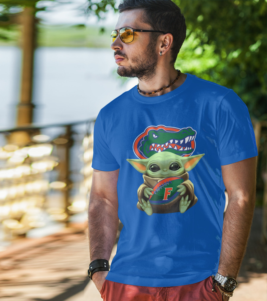 Baby Yoda Florida Gators Football Fan T-Shirt
