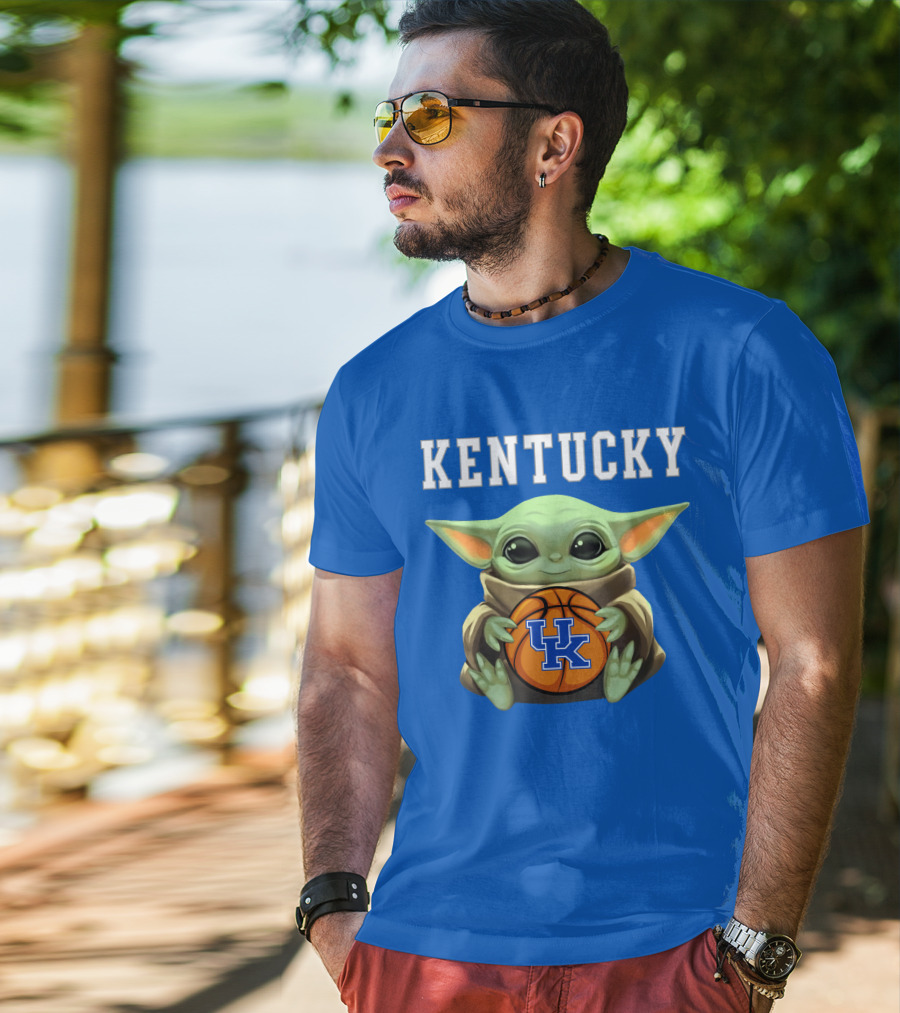 Kentucky Wildcats Baby Yoda Basketball T-Shirt