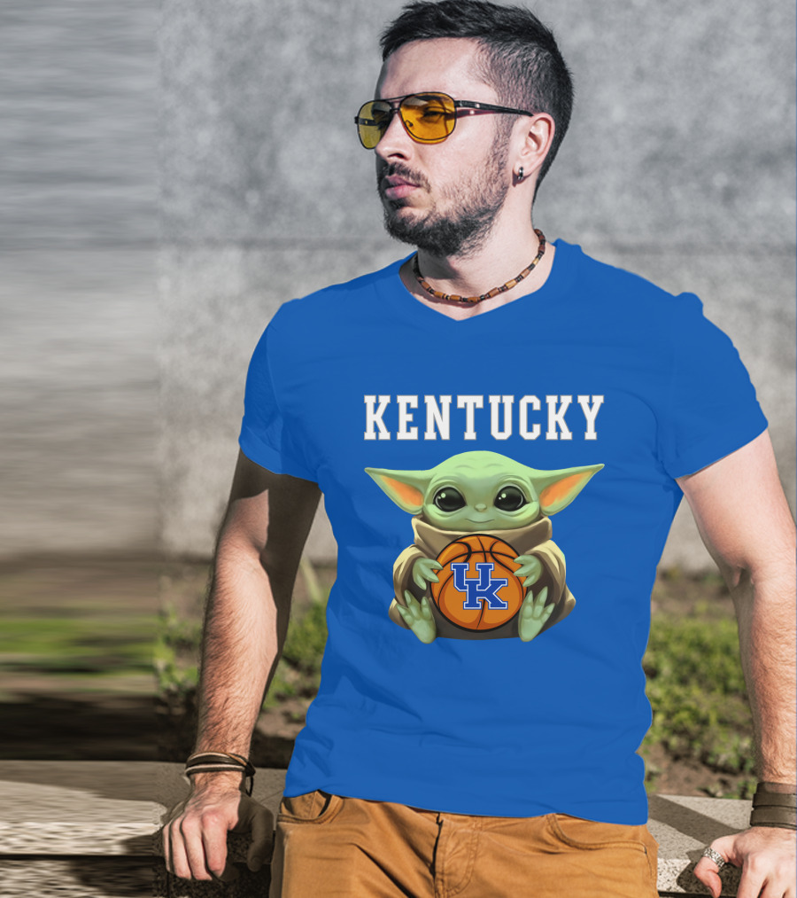 Kentucky Wildcats Baby Yoda Basketball T-Shirt