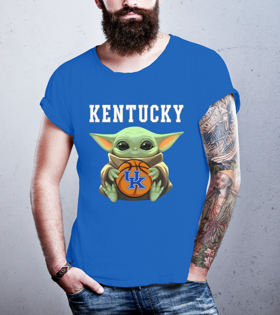 Kentucky Wildcats Baby Yoda Basketball T-Shirt