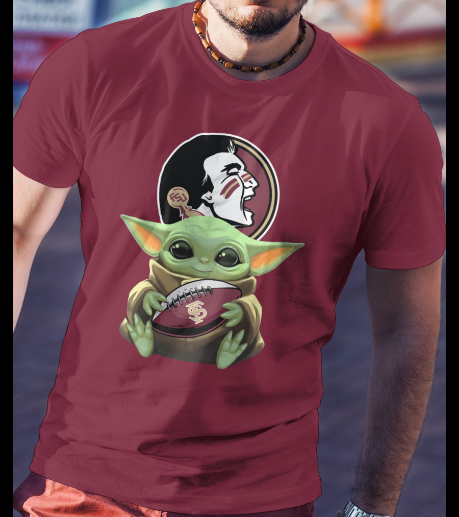 Baby Yoda Seminoles Football FSU T-Shirt