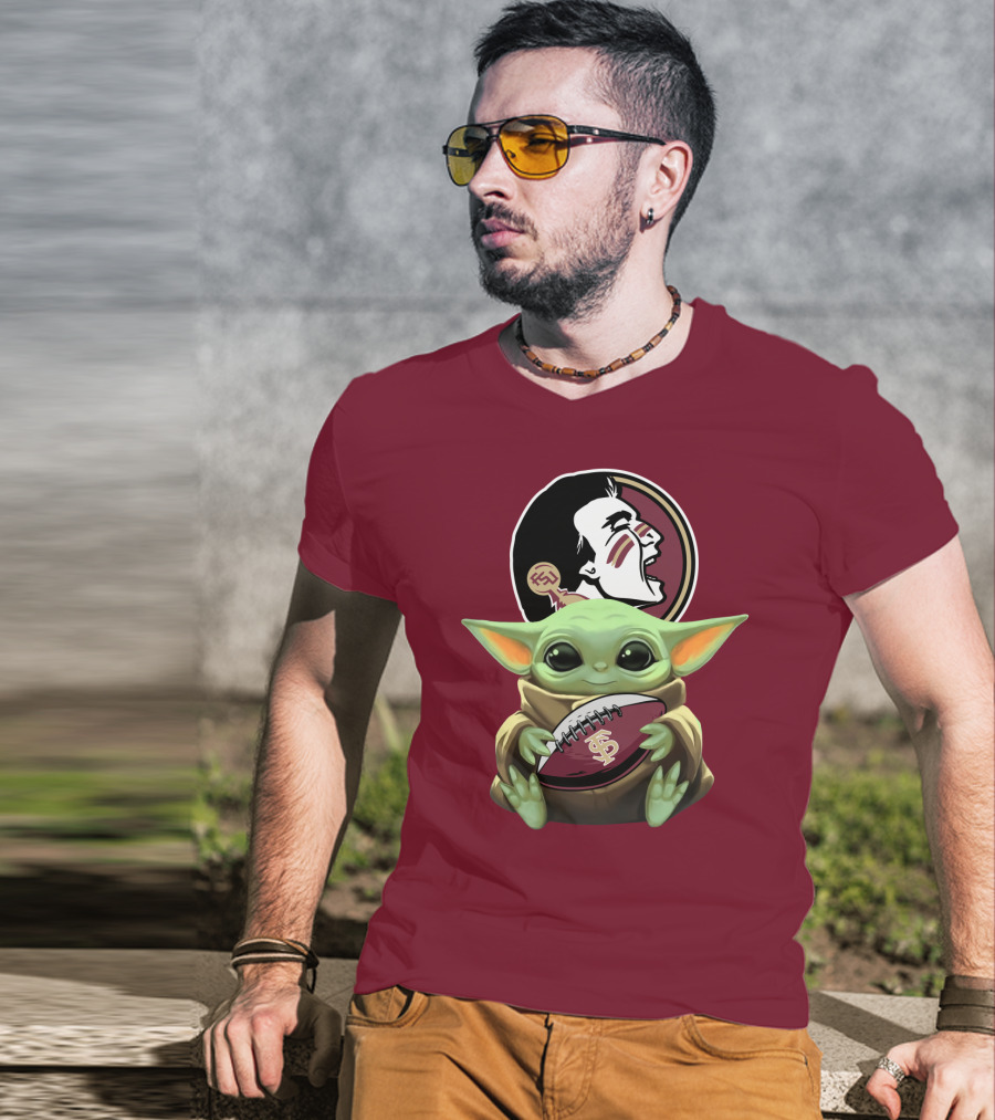 Baby Yoda Seminoles Football FSU T-Shirt