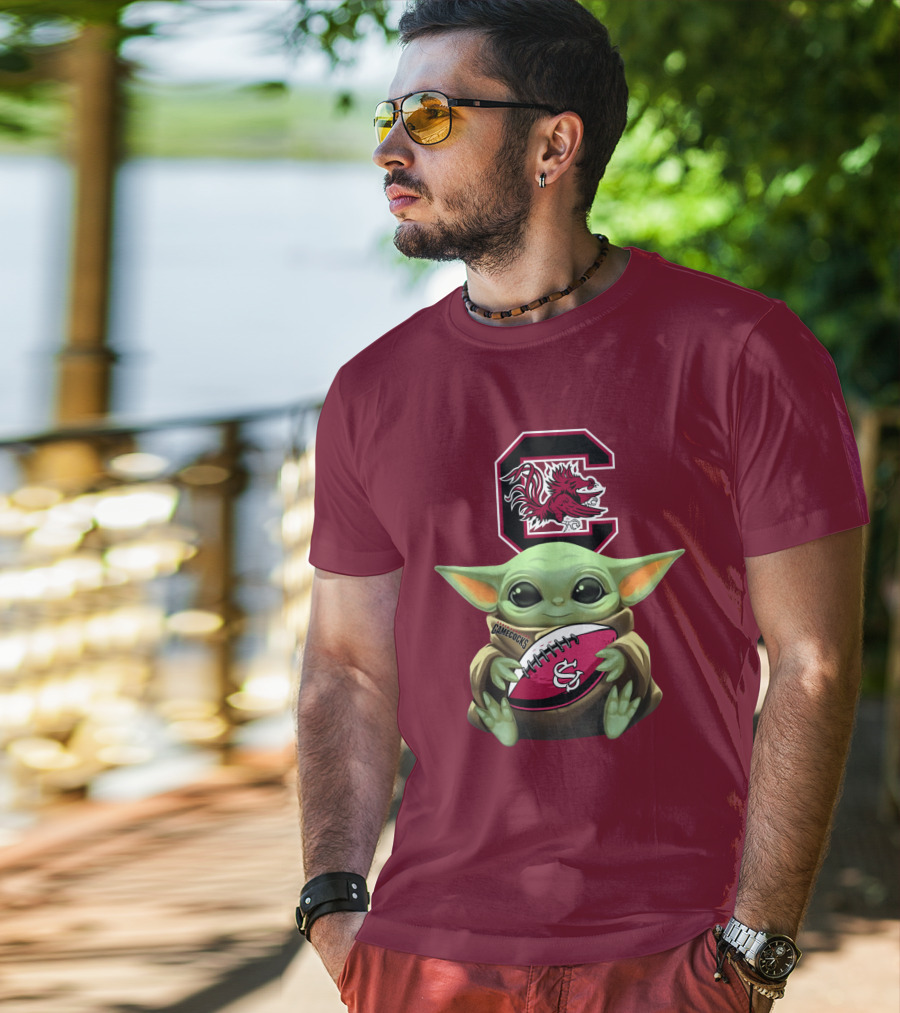 Baby Yoda Gamecocks South Carolina Football Fan T-Shirt