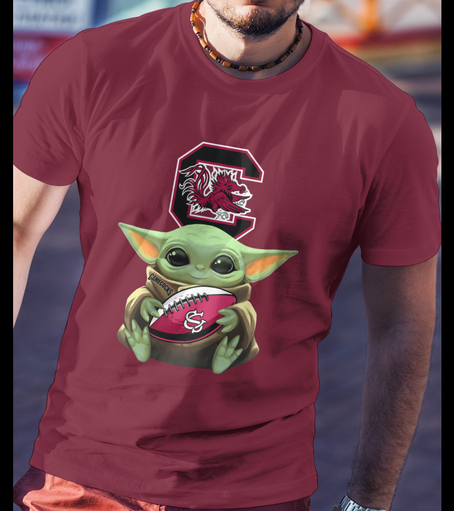 Baby Yoda Gamecocks South Carolina Football Fan T-Shirt