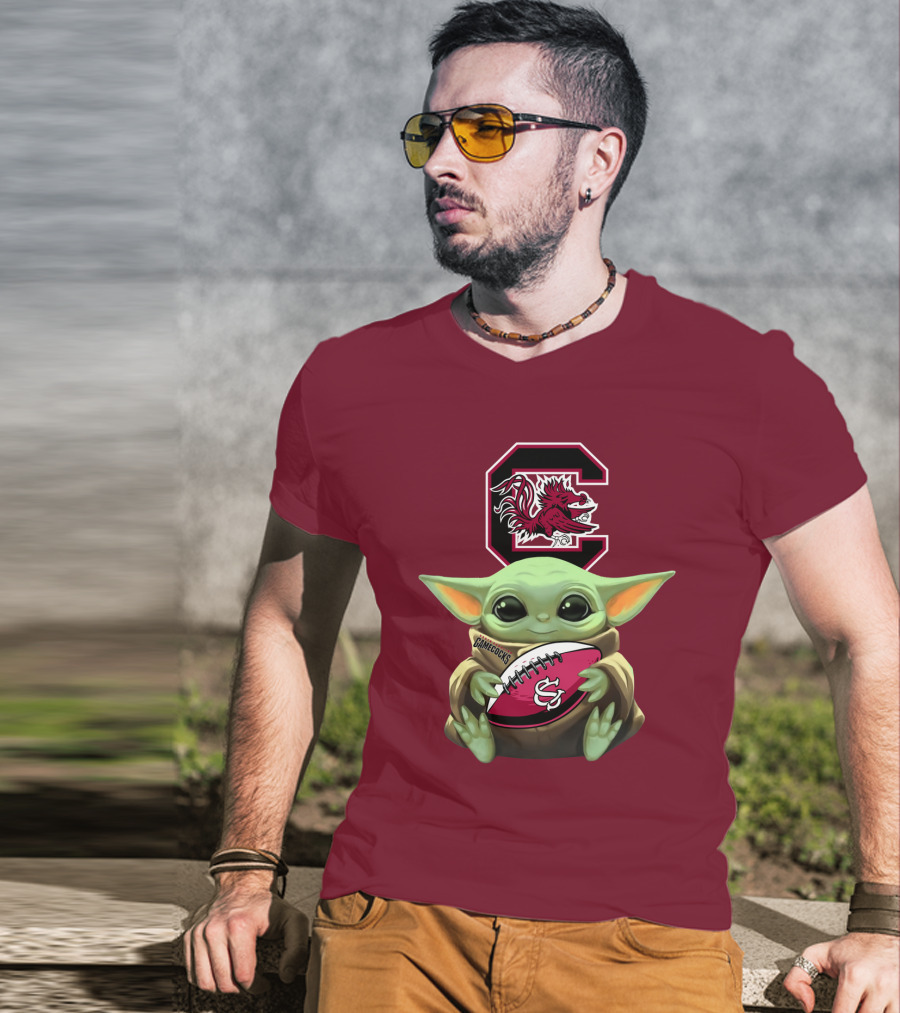 Baby Yoda Gamecocks South Carolina Football Fan T-Shirt