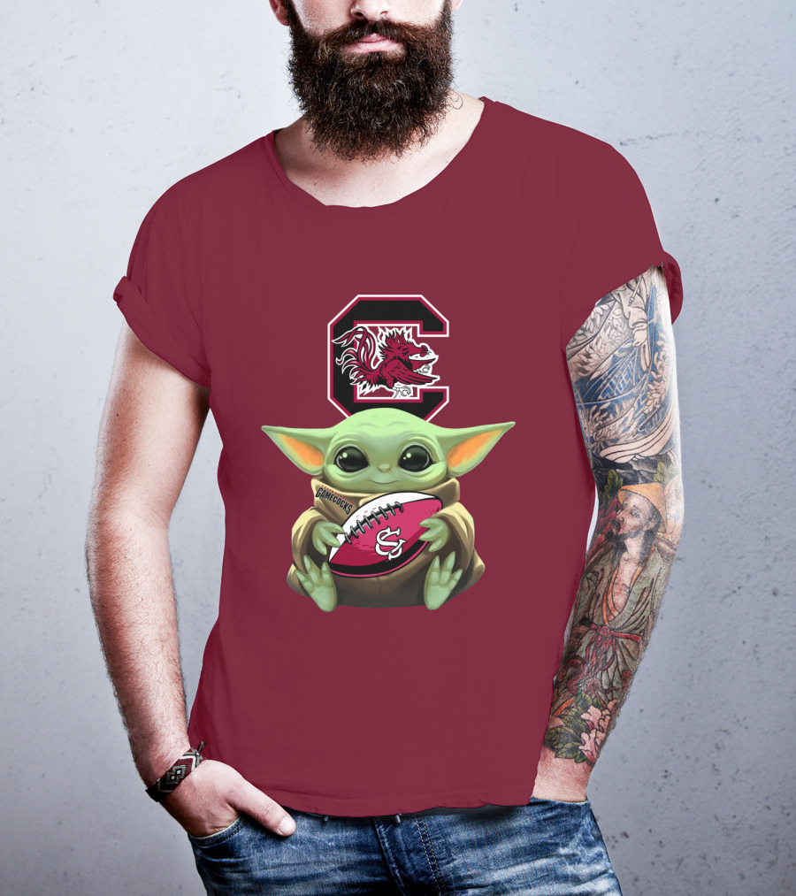 Baby Yoda Gamecocks South Carolina Football Fan T-Shirt