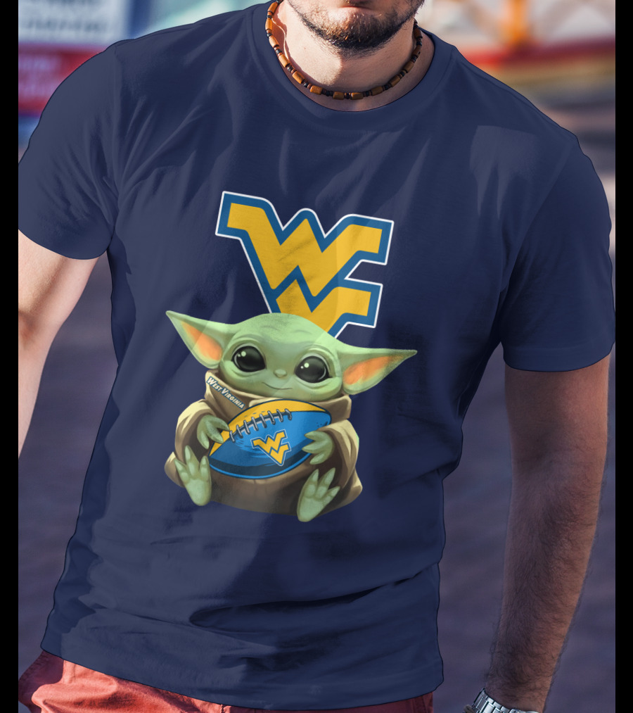 West Virginia Baby Yoda Football Mountaineers T-Shirt