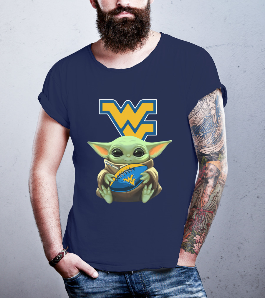 West Virginia Baby Yoda Football Mountaineers T-Shirt