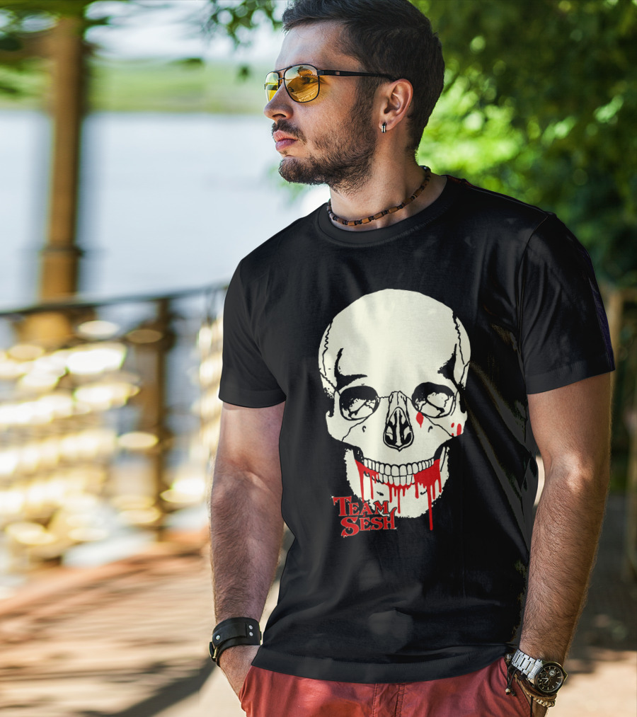 Team Sesh Skull Design Faces Of Sesh Merchandise T-Shirt
