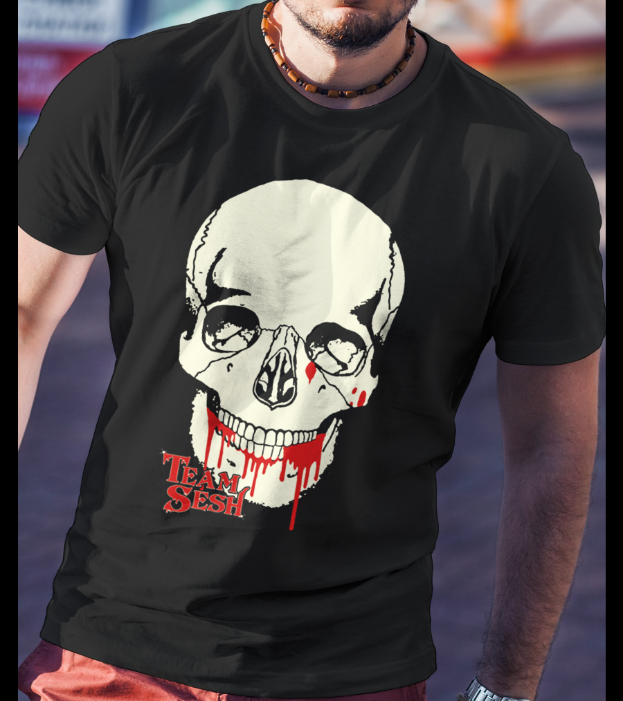 Team Sesh Skull Design Faces Of Sesh Merchandise T-Shirt