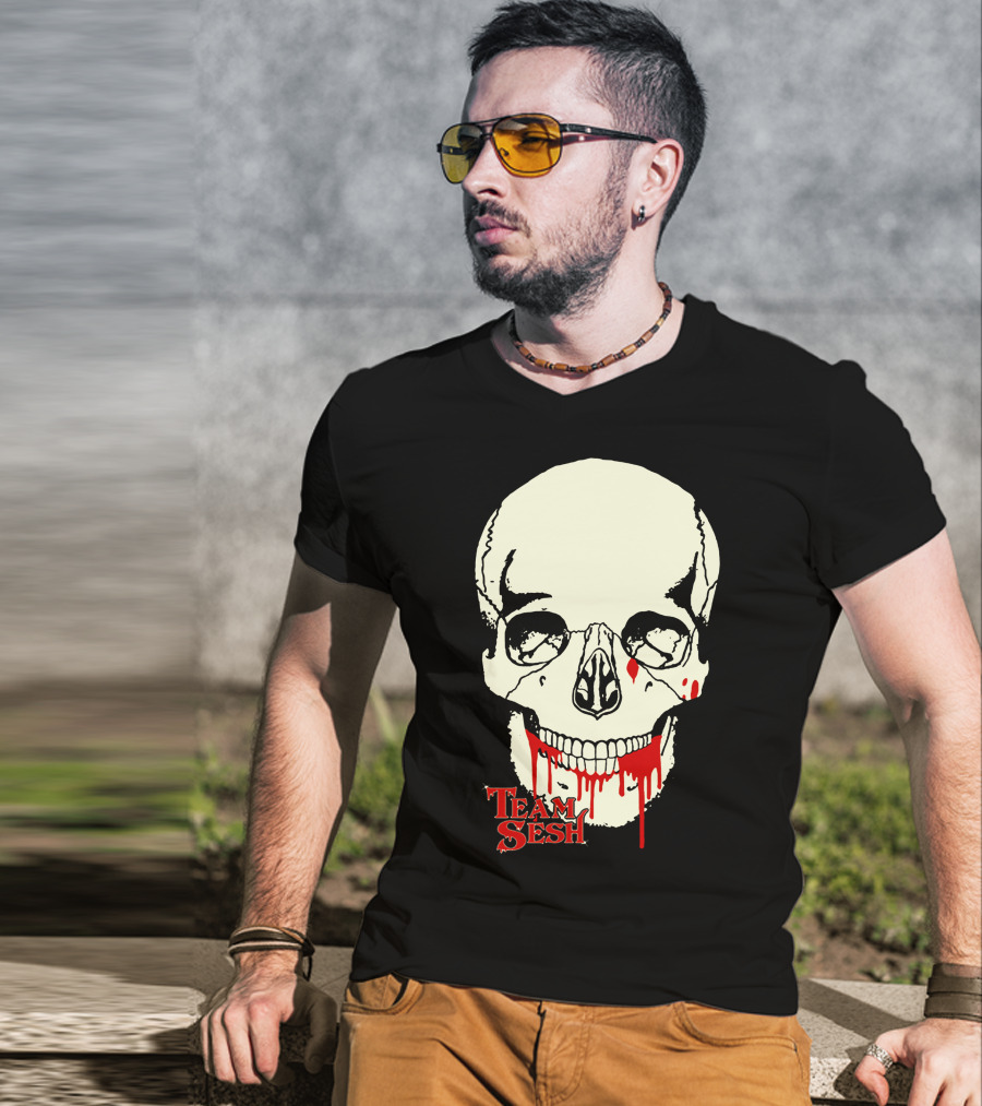 Team Sesh Skull Design Faces Of Sesh Merchandise T-Shirt
