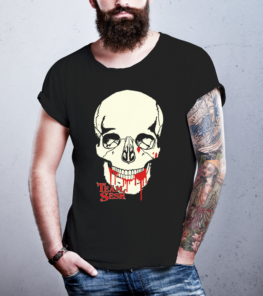 Team Sesh Skull Design Faces Of Sesh Merchandise T-Shirt