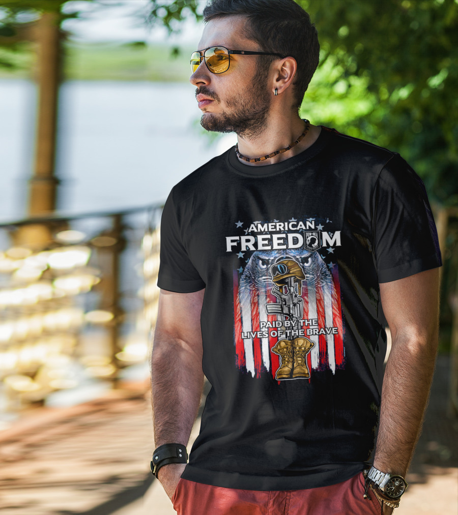 American Freedom POW-MIA Paid By The Lives Of The Brave T-Shirt