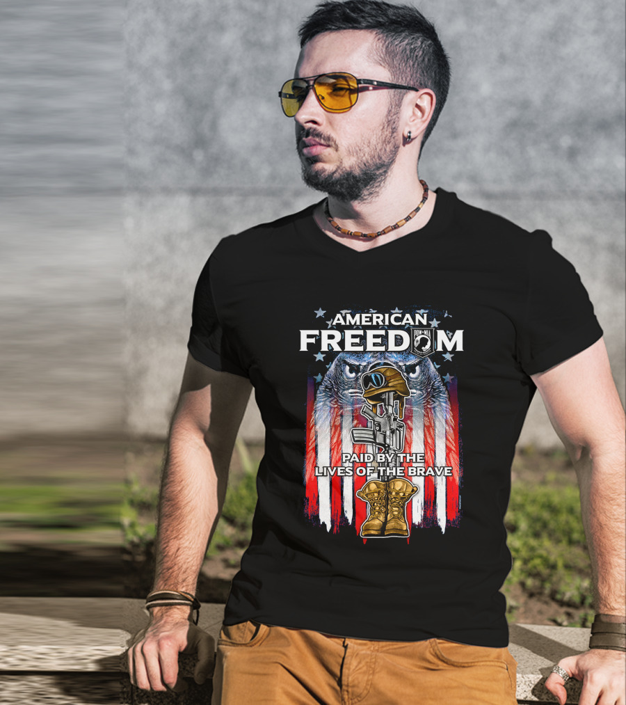 American Freedom POW-MIA Paid By The Lives Of The Brave T-Shirt