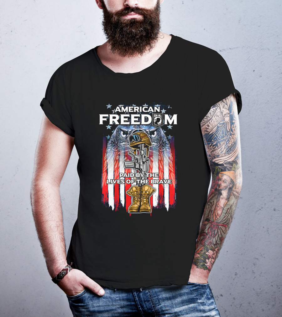 American Freedom POW-MIA Paid By The Lives Of The Brave T-Shirt