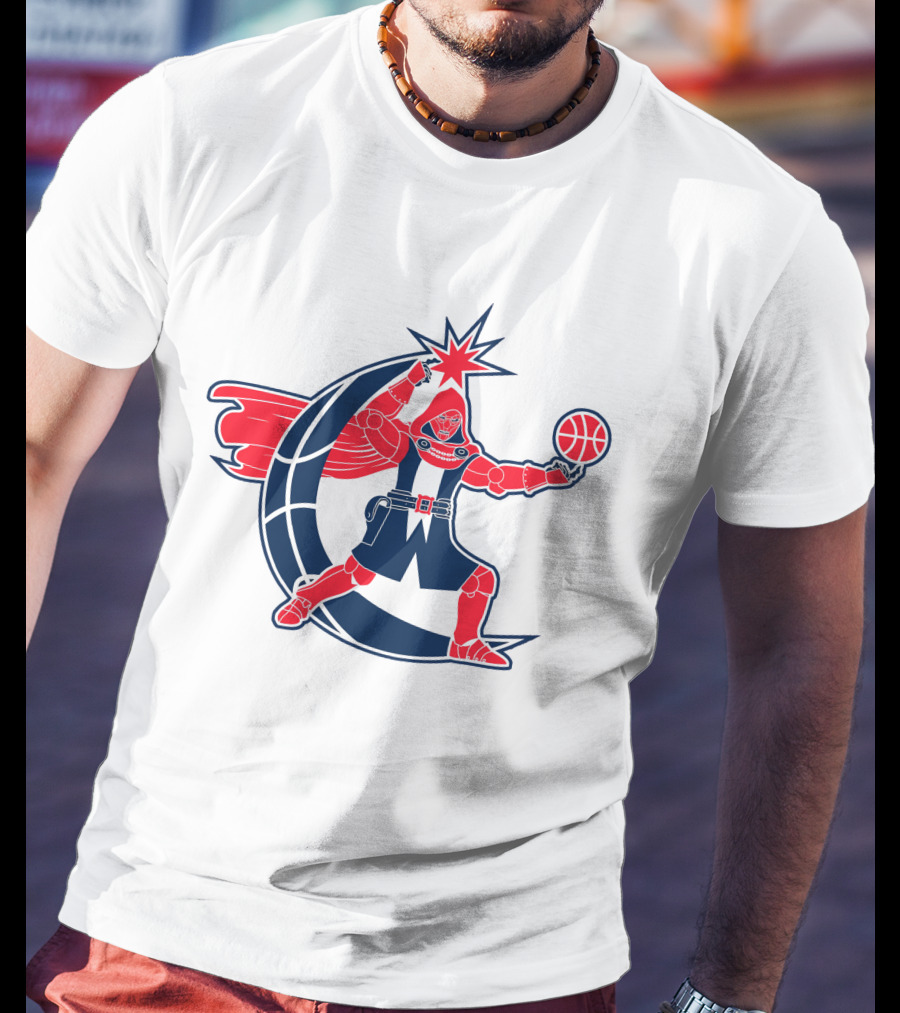 Washington Dr. Doom NBA Character With Basketball And Crescent T-Shirt