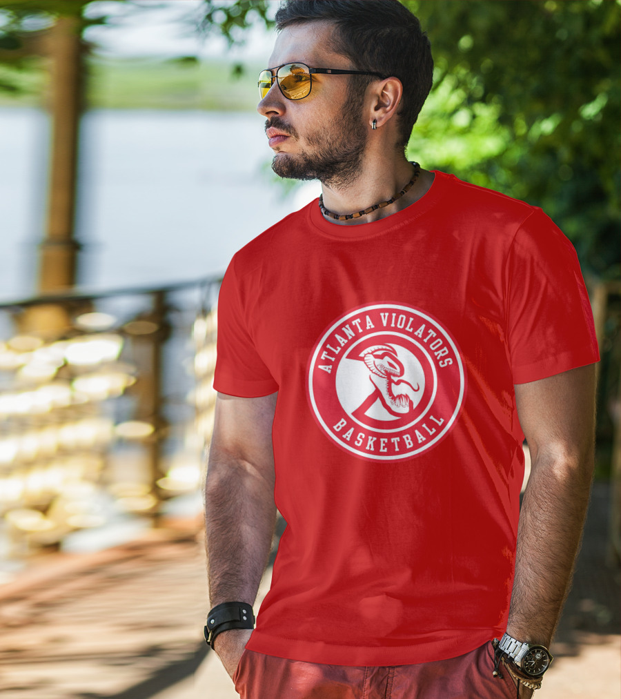 Atlanta Violators Basketball Red Snake Logo NBA T-Shirt