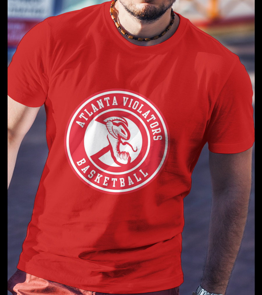 Atlanta Violators Basketball Red Snake Logo NBA T-Shirt