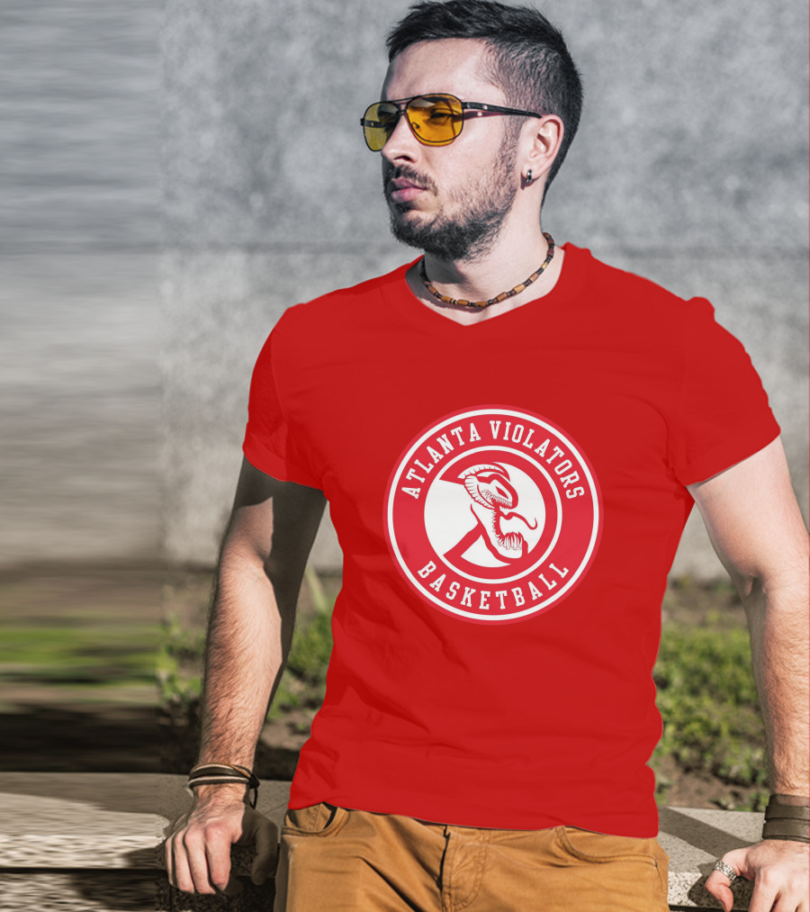 Atlanta Violators Basketball Red Snake Logo NBA T-Shirt