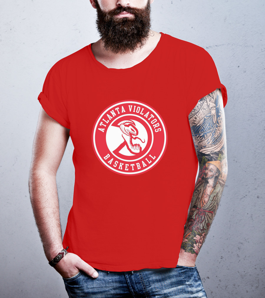 Atlanta Violators Basketball Red Snake Logo NBA T-Shirt
