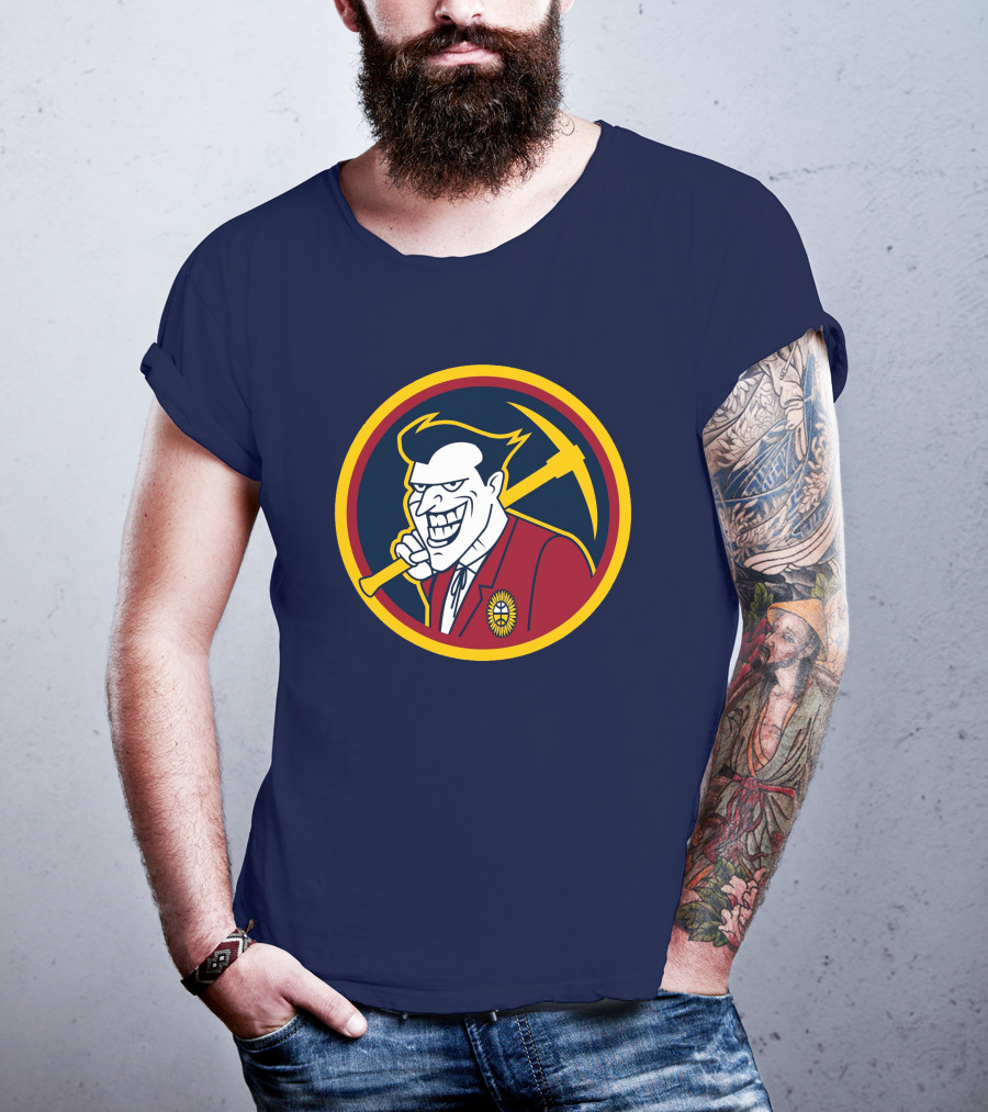 Denver Jokers NBA Parody Logo Icon With Villain Character And Pickaxe T-Shirt