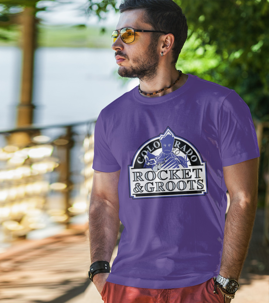Colorado Rocket And Groots MLB Baseball Crossover T-Shirt
