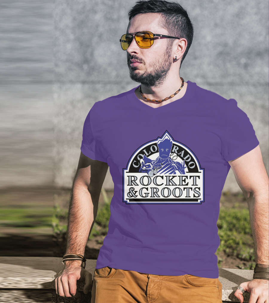Colorado Rocket And Groots MLB Baseball Crossover T-Shirt