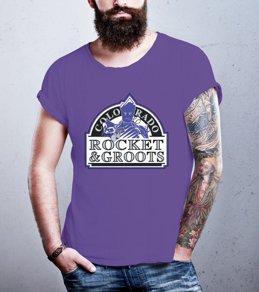 Colorado Rocket And Groots MLB Baseball Crossover T-Shirt