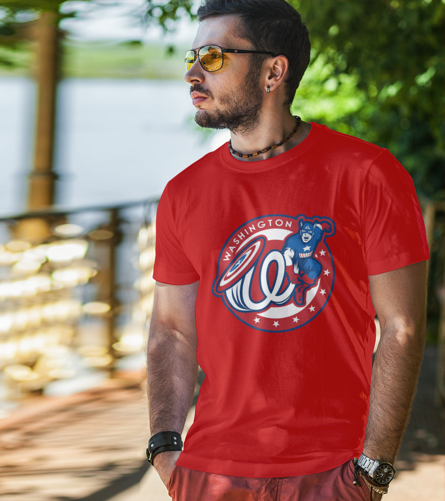 Washington Captain America MLB Crossover T-Shirt