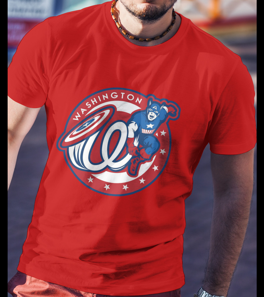 Washington Captain America MLB Crossover T-Shirt