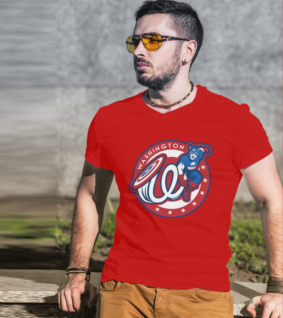 Washington Captain America MLB Crossover T-Shirt
