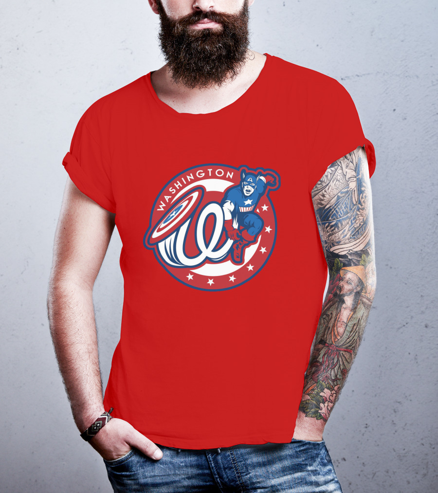 Washington Captain America MLB Crossover T-Shirt
