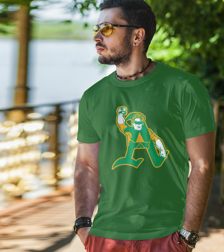 Oakland Athletics Green Lantern MLB Crossover T-Shirt