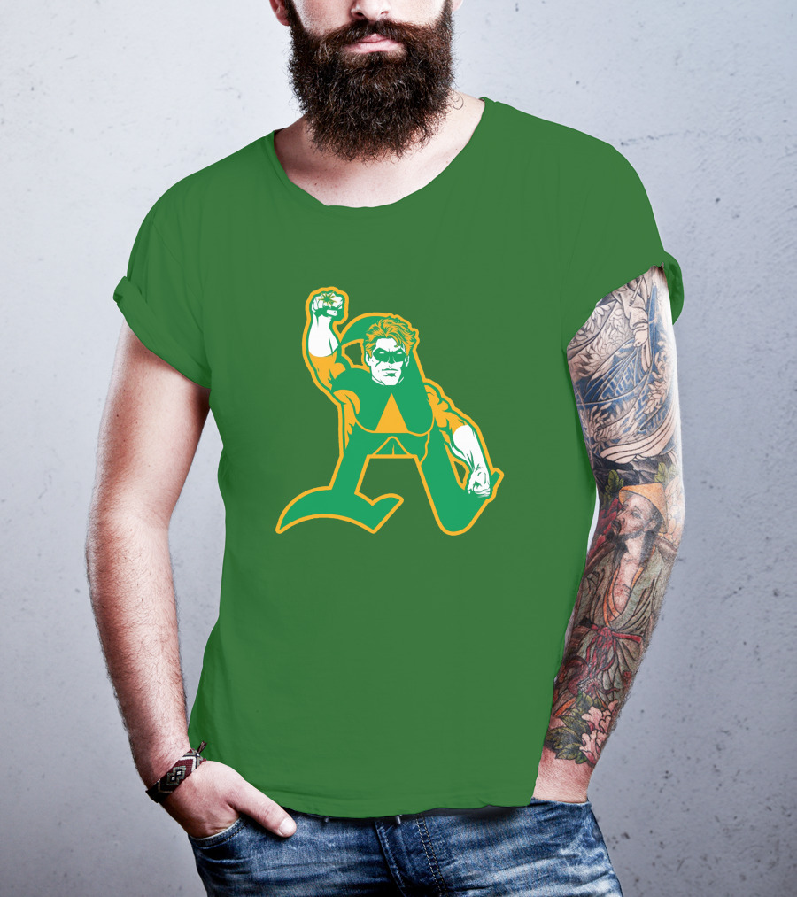 Oakland Athletics Green Lantern MLB Crossover T-Shirt