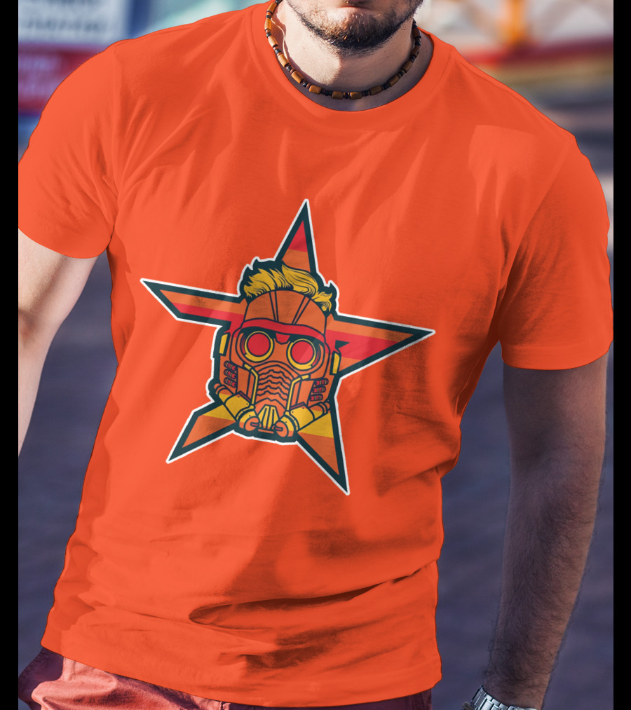 Star Lord Mask Houston Astros MLB Crossover T-Shirt