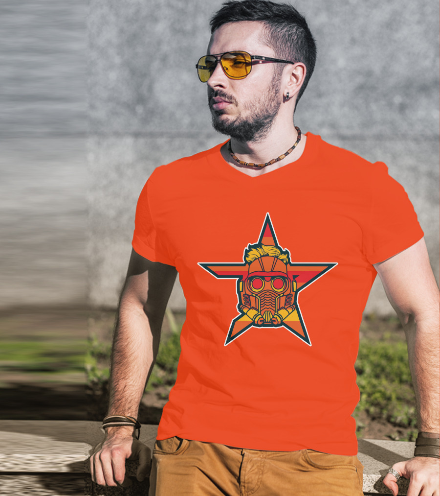 Star Lord Mask Houston Astros MLB Crossover T-Shirt