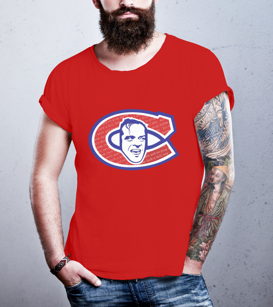 Heeeeres Johnny Montreal Jack Torrance NHL All Work And No Play Makes Jack A Dull Boy T-Shirt