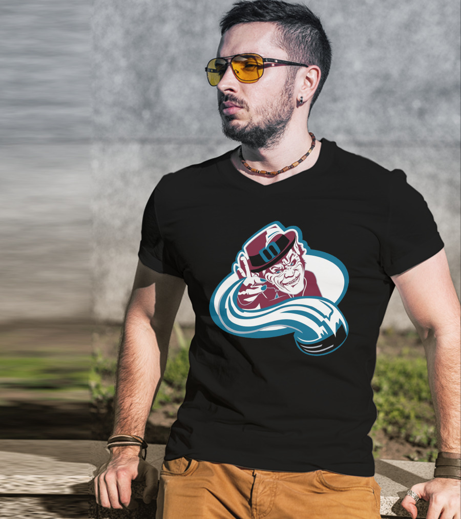Colorado Leprechauns Hockey Icon With Avalanche Style And Logo Elements T-Shirt