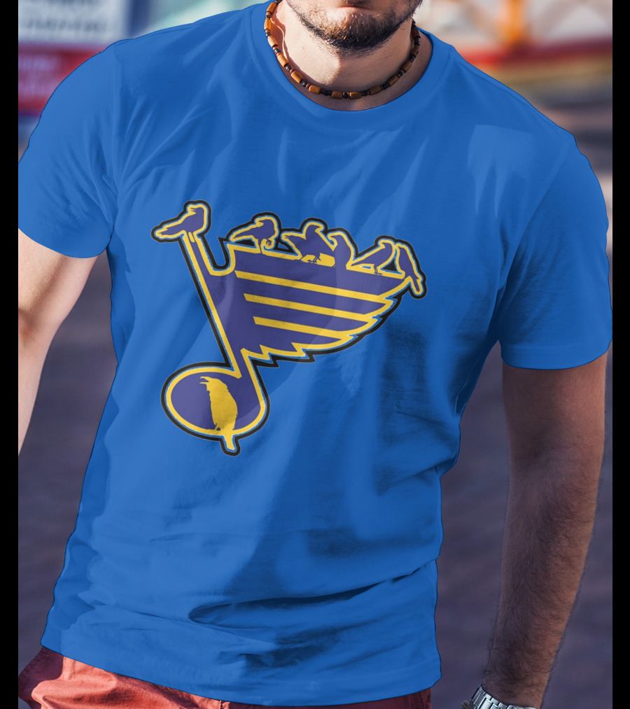 St. Louis Birds On Hockey Musical Note Logo NHL T-Shirt